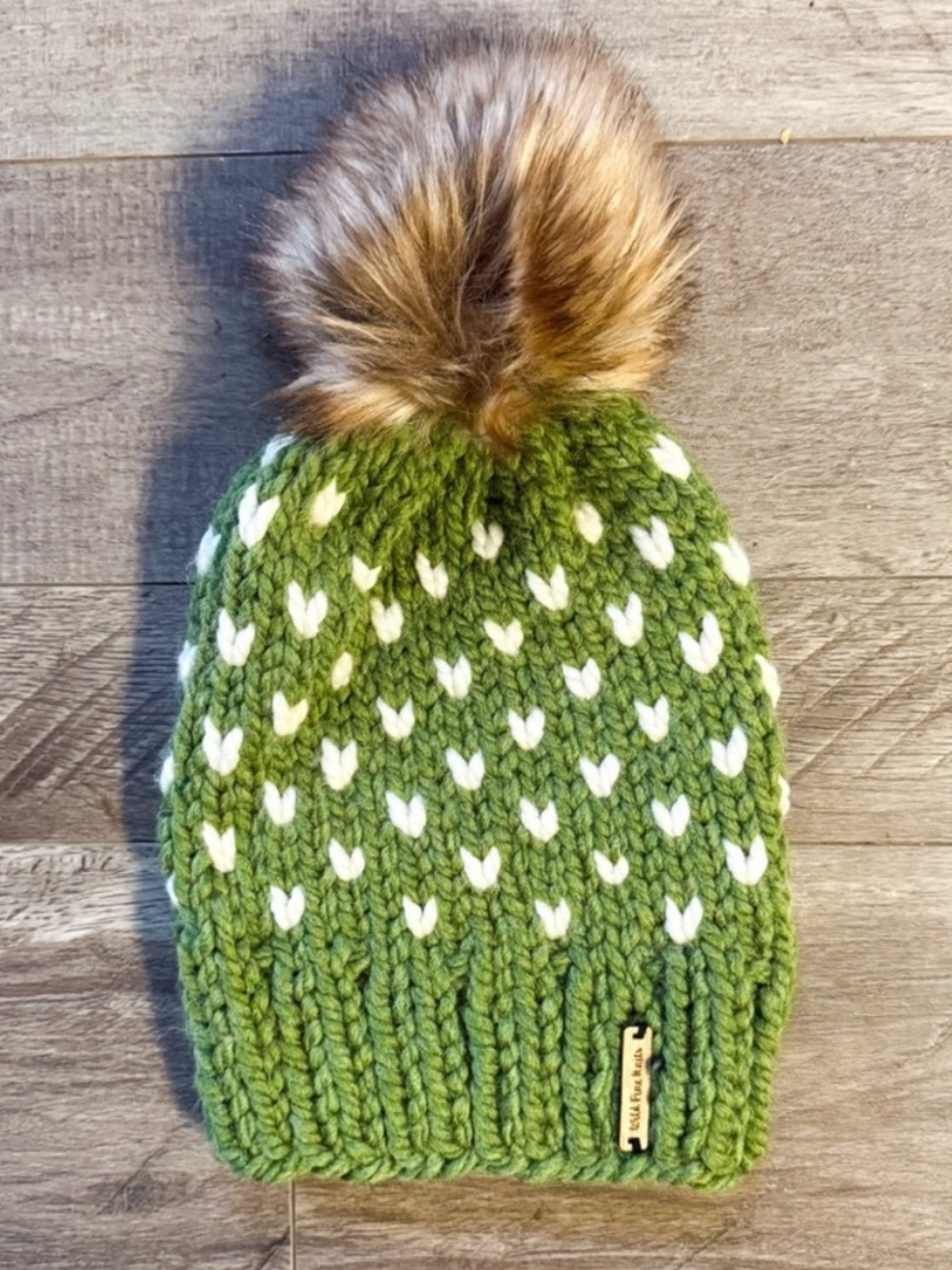 Women’s Handmade Green Chunky Knit Beanie | NWT